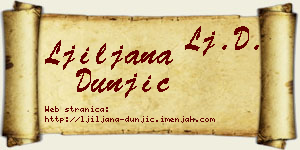 Ljiljana Dunjić vizit kartica
